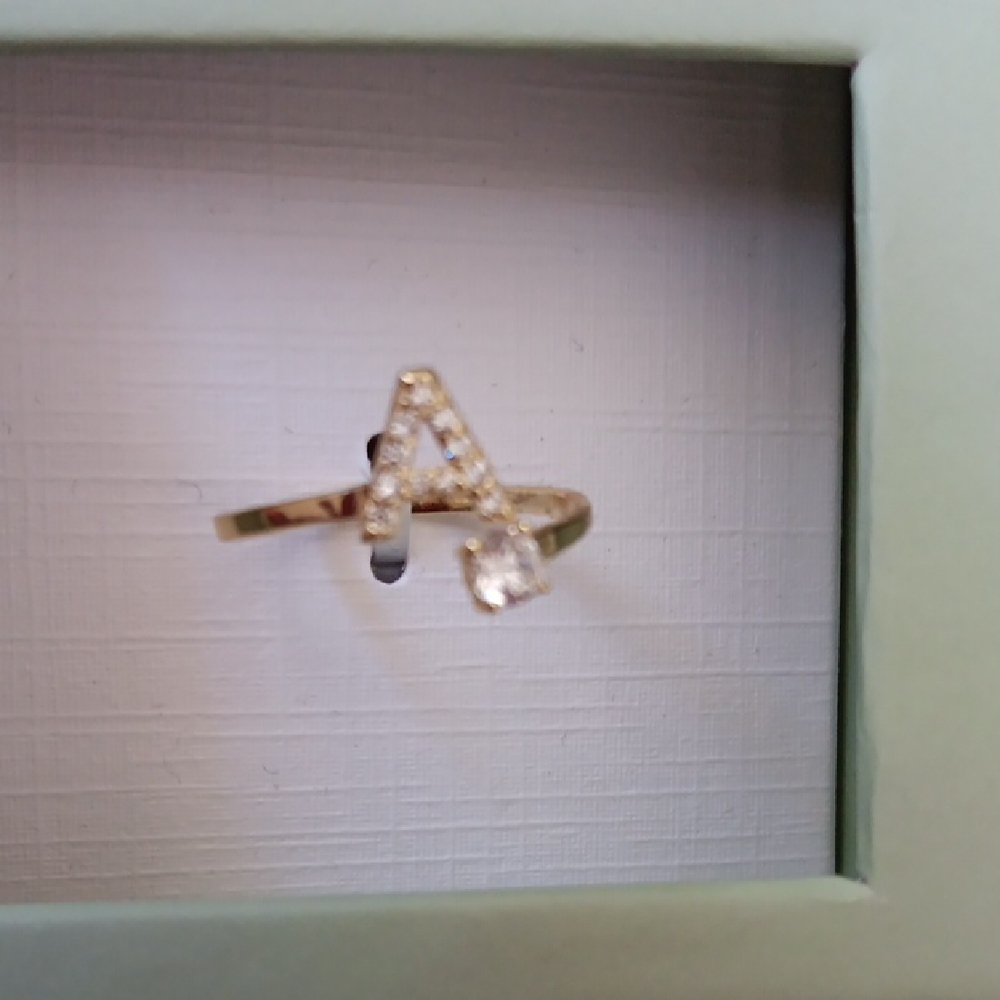 Argento Vivo Gold and Silver Initial Ring - Picture 2 of 3